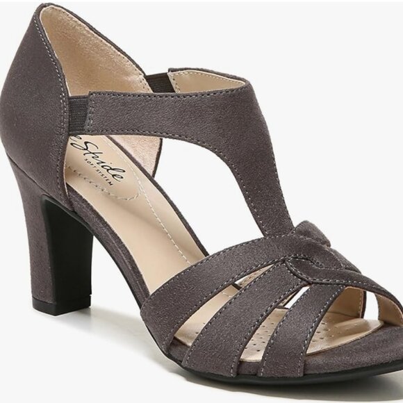 LifeStride "Caramel Strappy Sandal," Color: Stone grey, Faux Leather, Size 6.5M - Picture 8 of 8